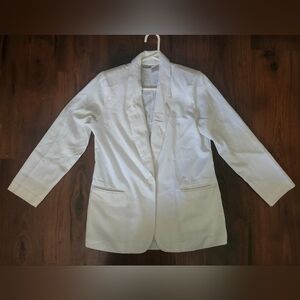 Vintage Liz Baker Essentials White Blazer Size 6 Petite